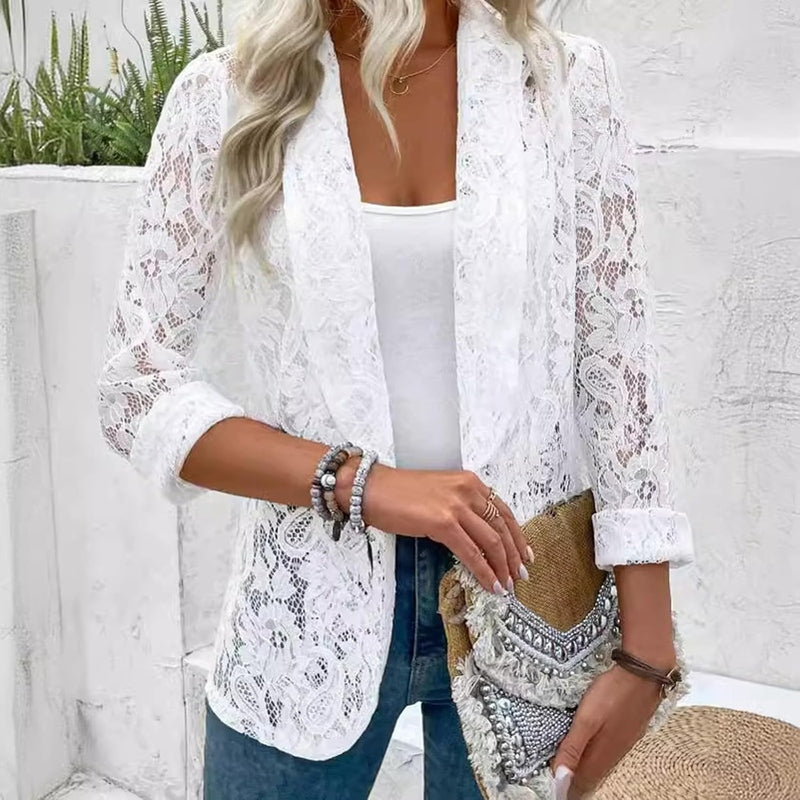 Blazer – Lace Trim & Tailored Fit For Shaped Waist