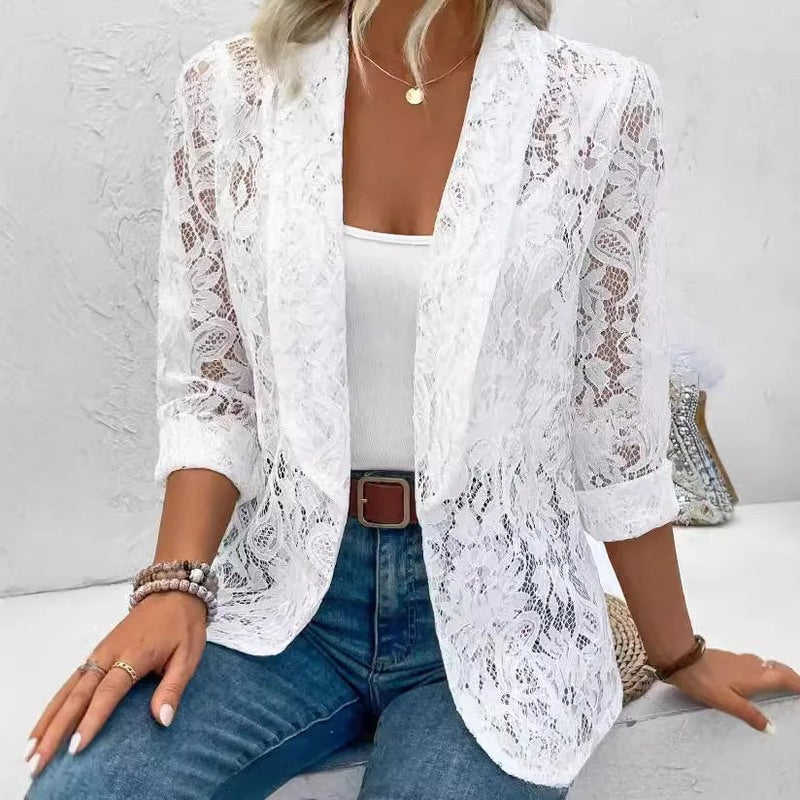 Blazer – Lace Trim & Tailored Fit For Shaped Waist