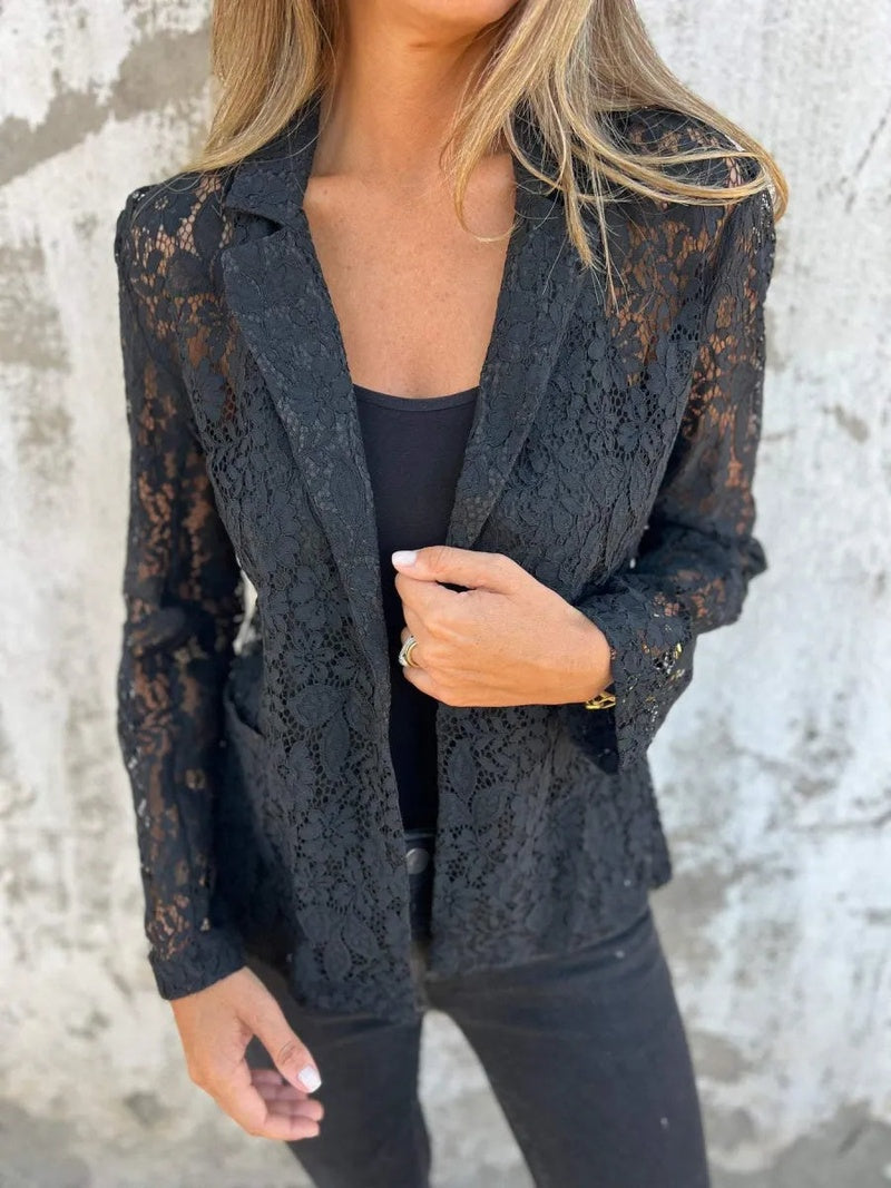 Blazer – Lace Trim & Tailored Fit For Shaped Waist