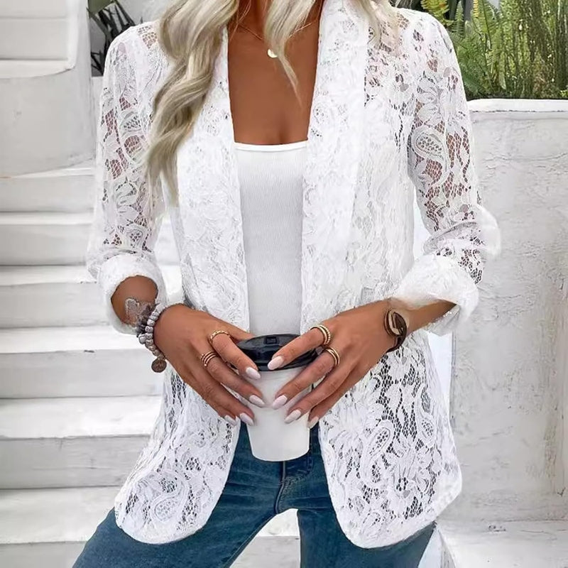 Blazer – Lace Trim & Tailored Fit For Shaped Waist