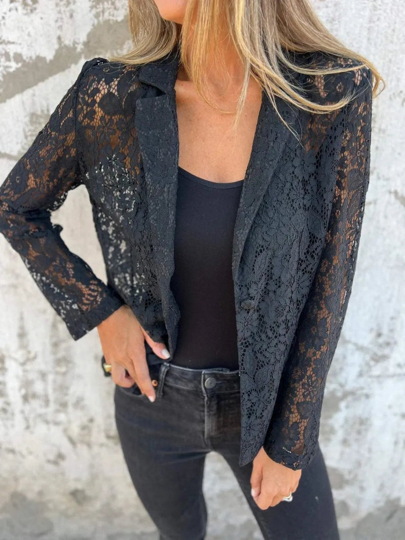 Blazer – Lace Trim & Tailored Fit For Shaped Waist
