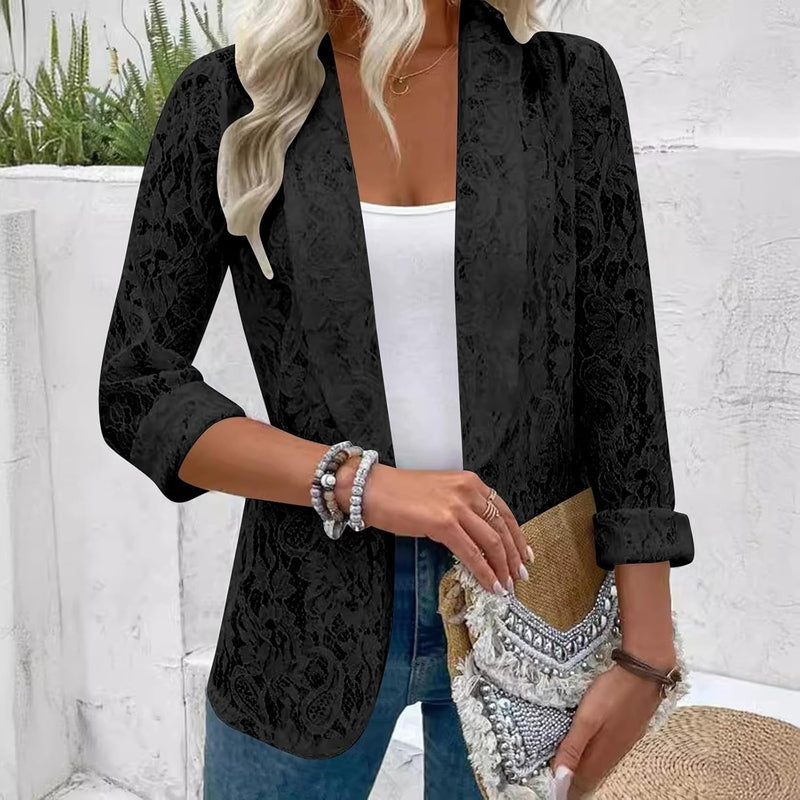 Blazer – Lace Trim & Tailored Fit For Shaped Waist