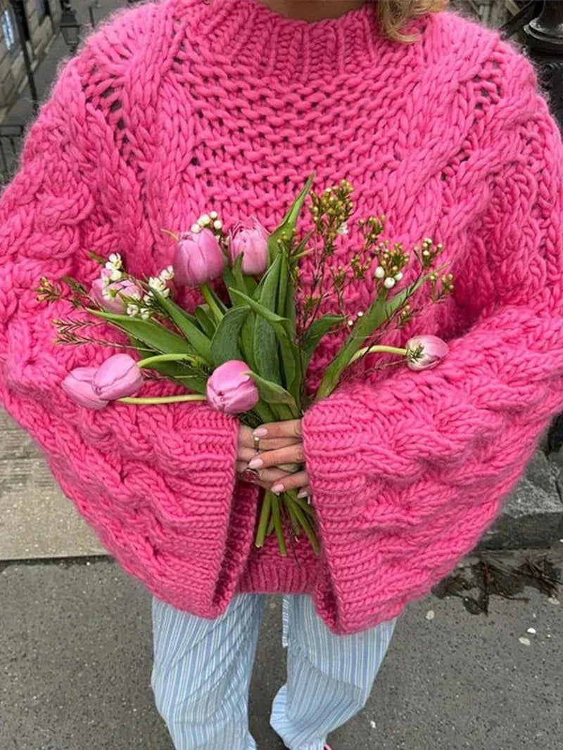 Cotton Blend Pullover – Oversized Shape & Warm Comfort