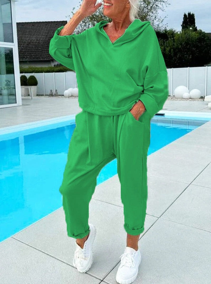 Hoodie Set - Pullover Top And Relaxed Fit Comfort Soft Feel
