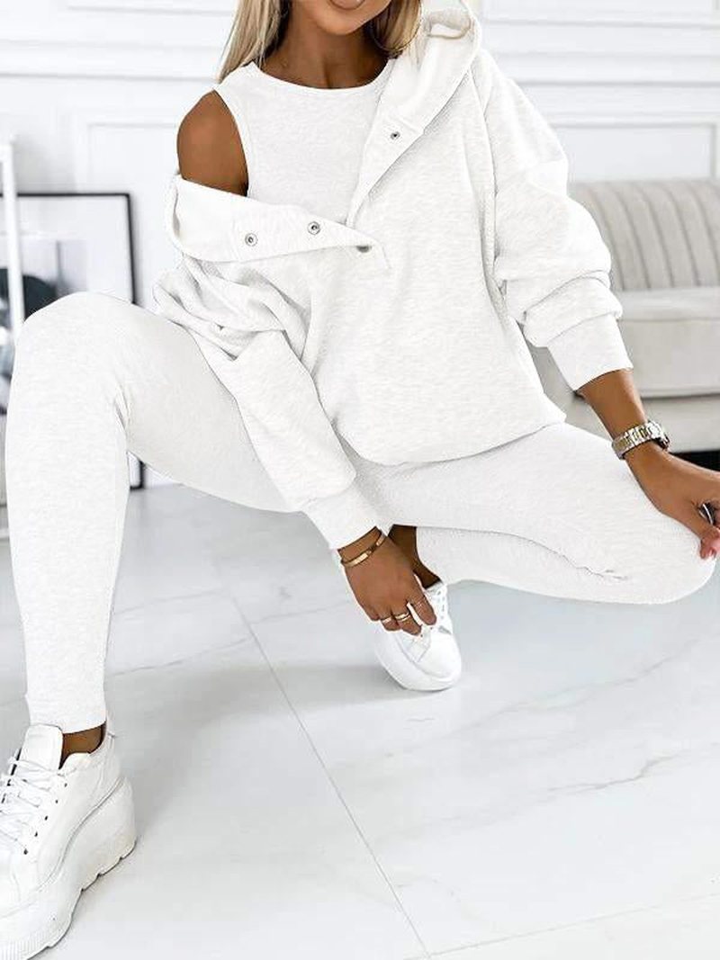 Knit Lounge Set - Three Piece Knit And Layering Warmth
