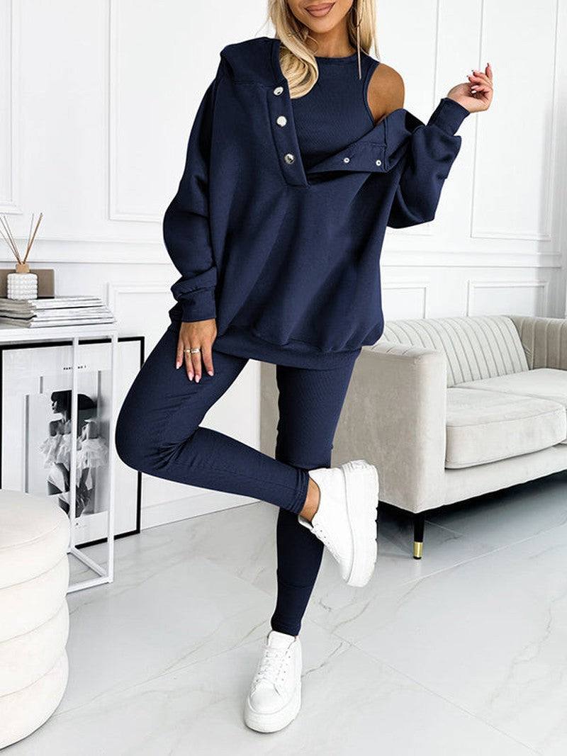 Knit Lounge Set - Three Piece Knit And Layering Warmth