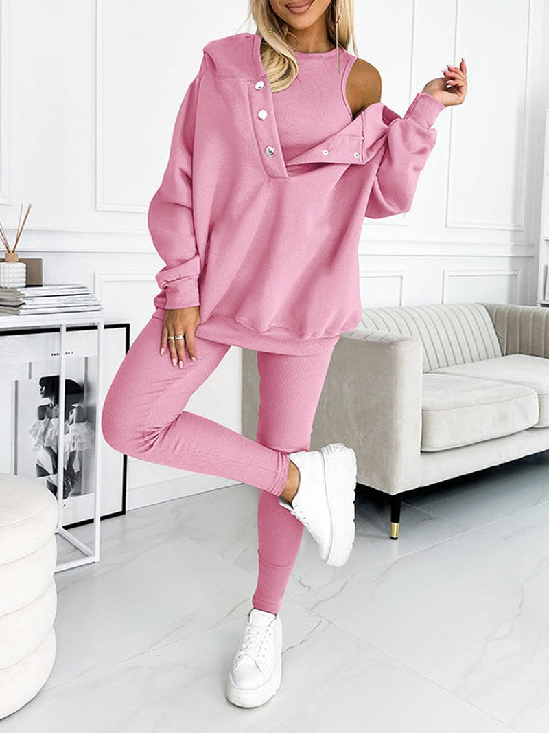 Knit Lounge Set - Three Piece Knit And Layering Warmth