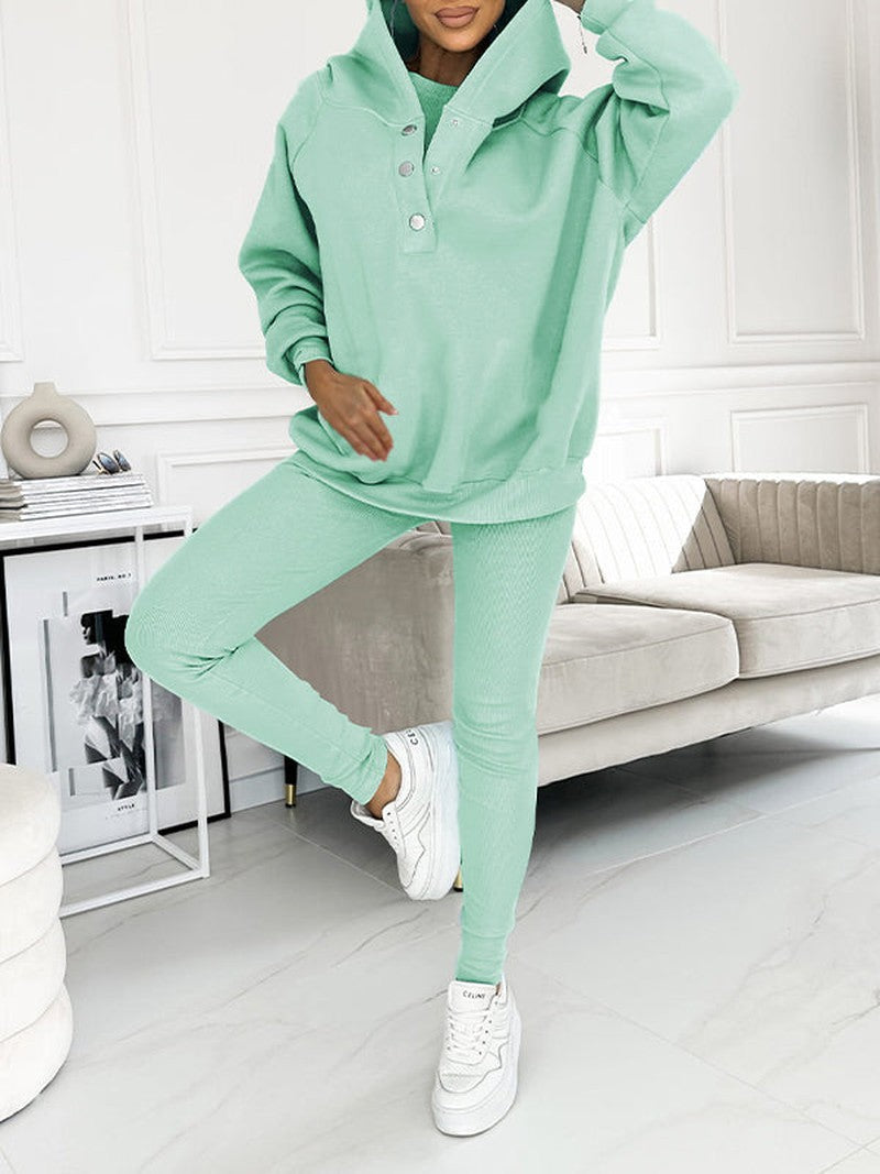 Knit Lounge Set - Three Piece Knit And Layering Warmth