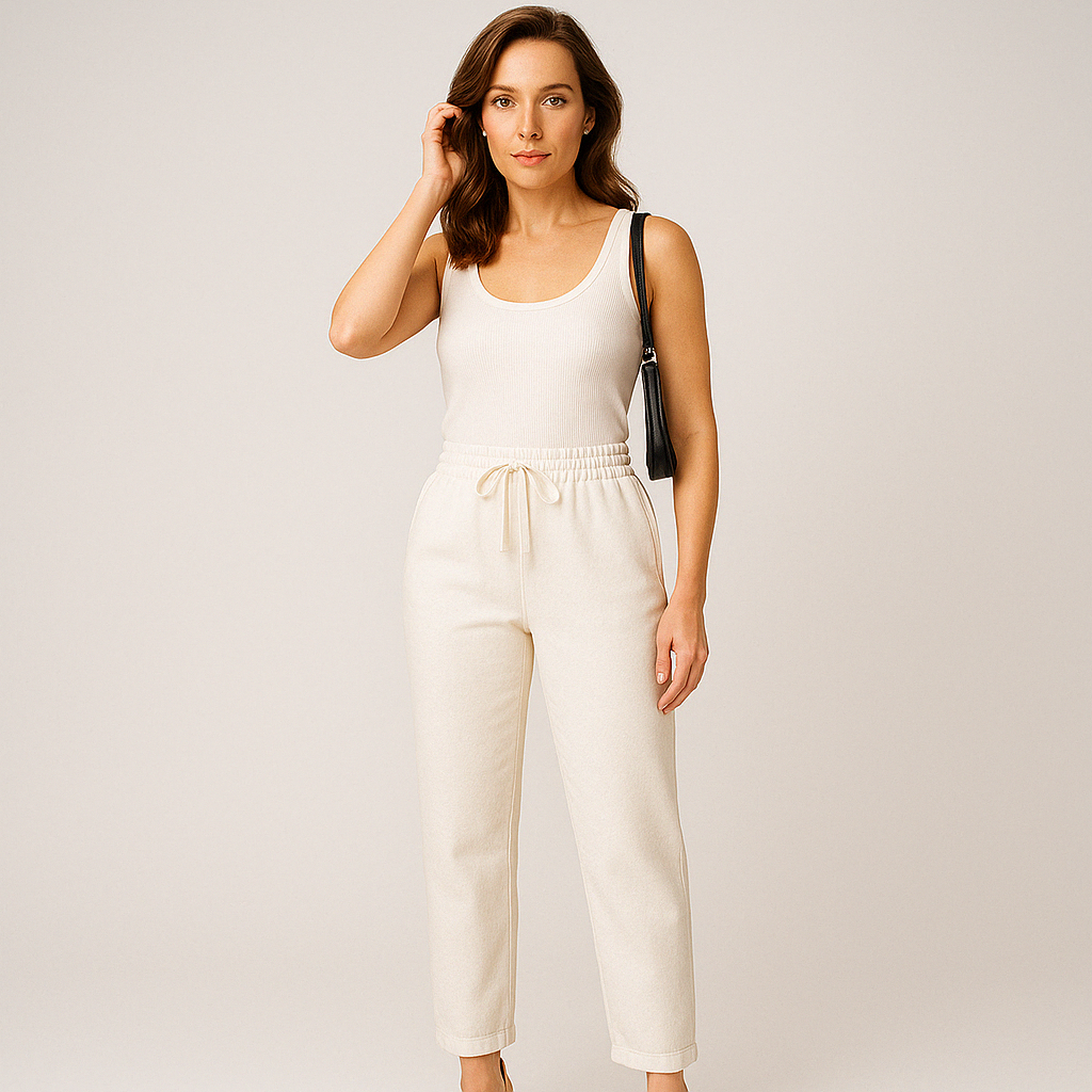 Linen Pants – Elastic High Waist & Adjustable Drawcord Fit