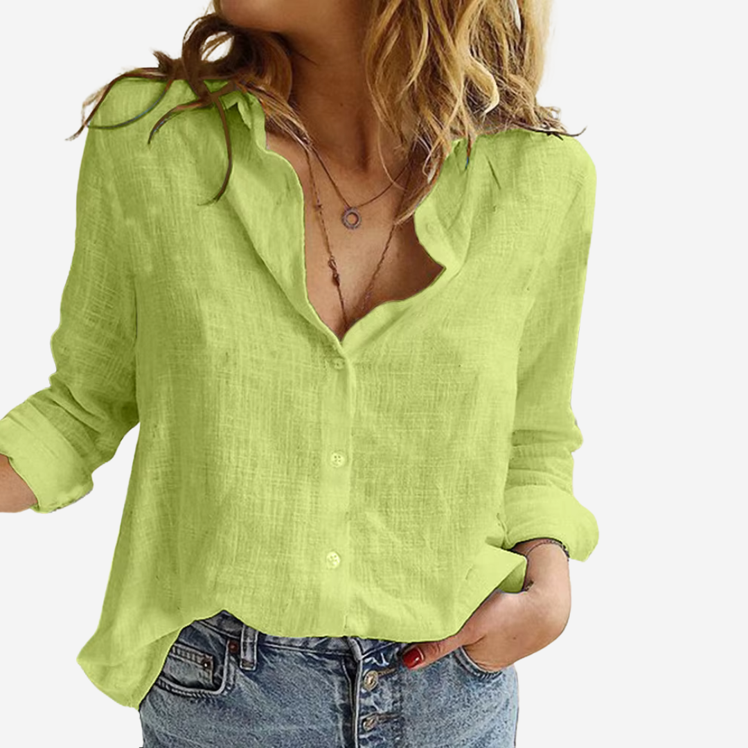 Linen Shirt - Long Sleeve Casual Fit & Breathable Shape