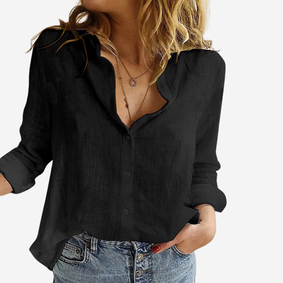 Linen Shirt - Long Sleeve Casual Fit & Breathable Shape
