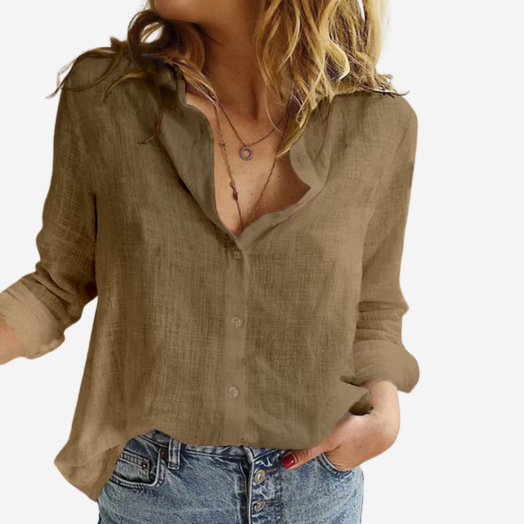 Linen Shirt - Long Sleeve Casual Fit & Breathable Shape