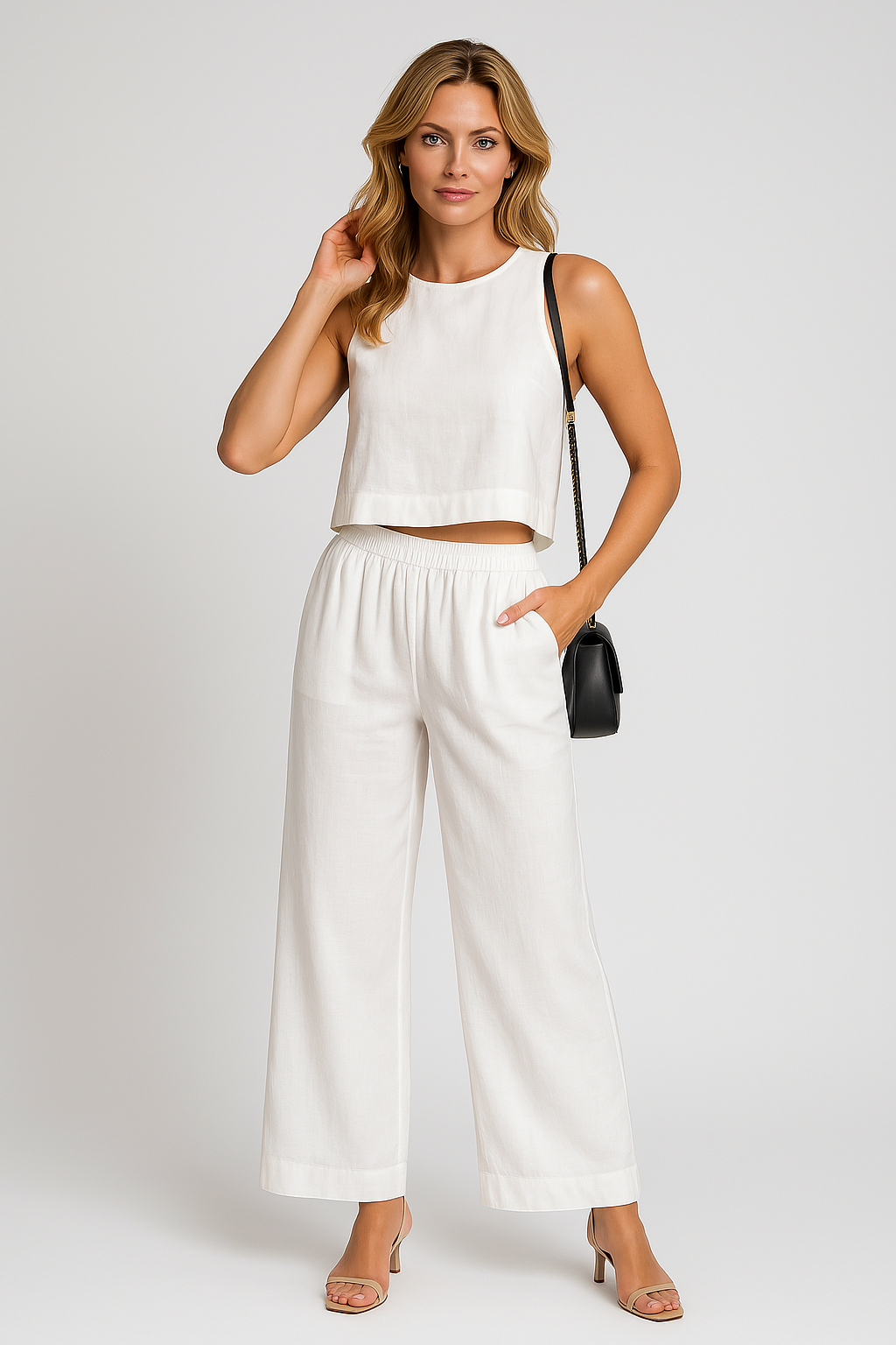 Linen Two Piece Set - Long Top & Lightweight Breathable Fit