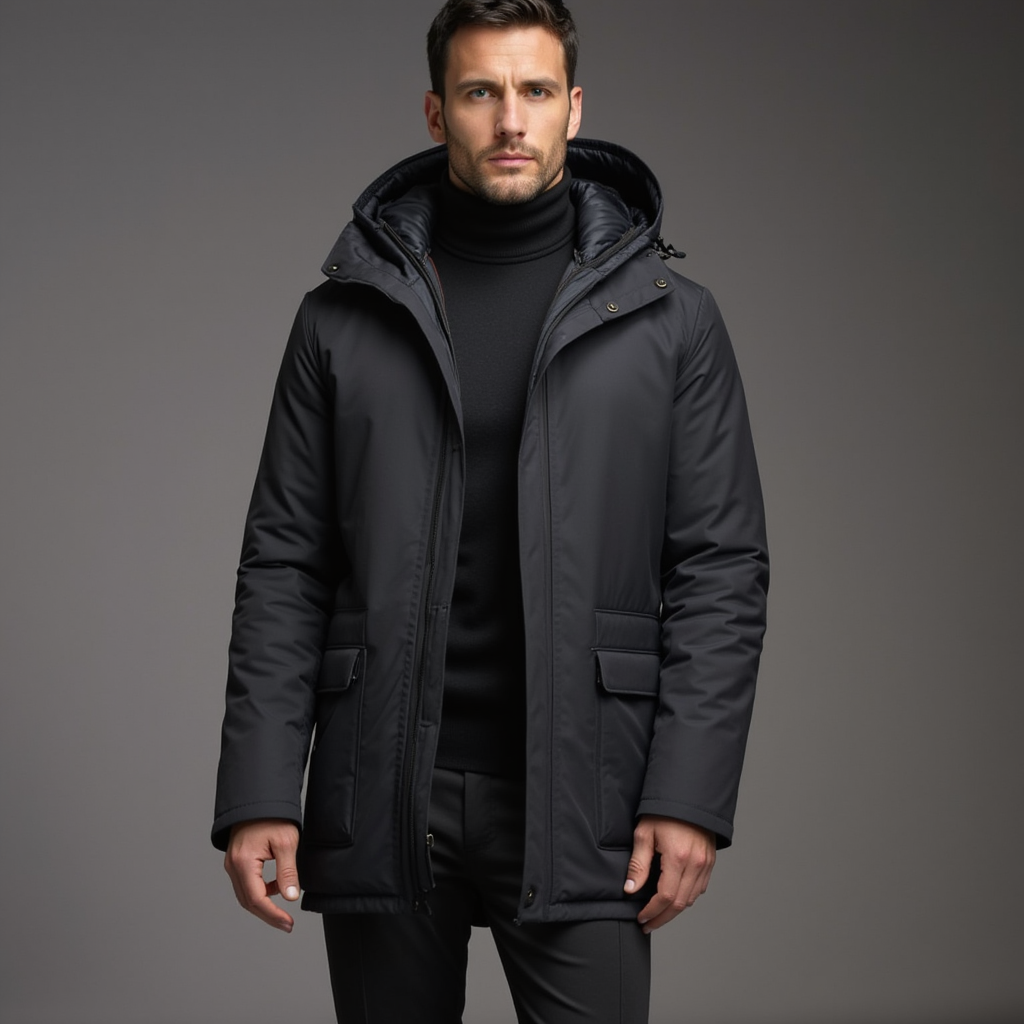 Overcoat - Quilted Polyester Blend Body & Wind Block