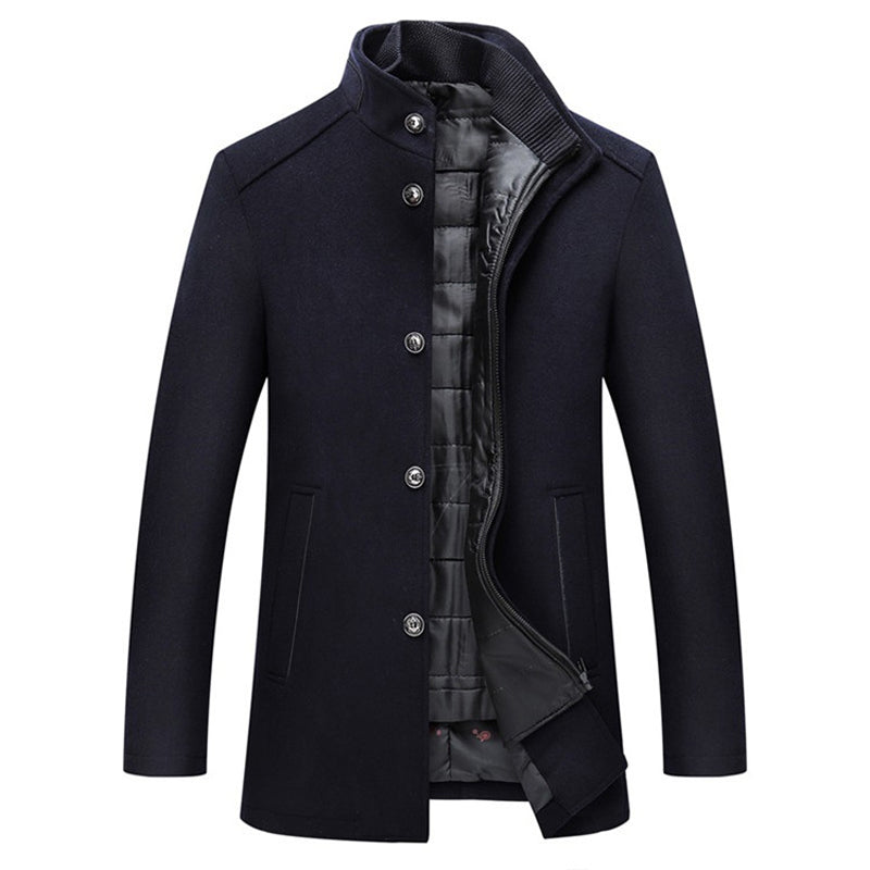 Wool-Blend Coat – Long Cut Streamlined & Windproof Warmth