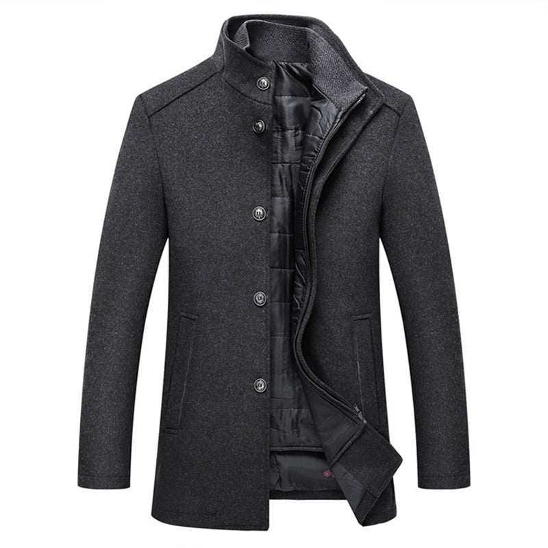 Wool-Blend Coat – Long Cut Streamlined & Windproof Warmth