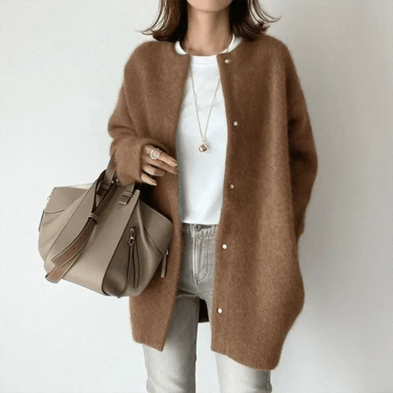 Wool Cardigan - Ribbed Cuffs And Warm Layering Ease