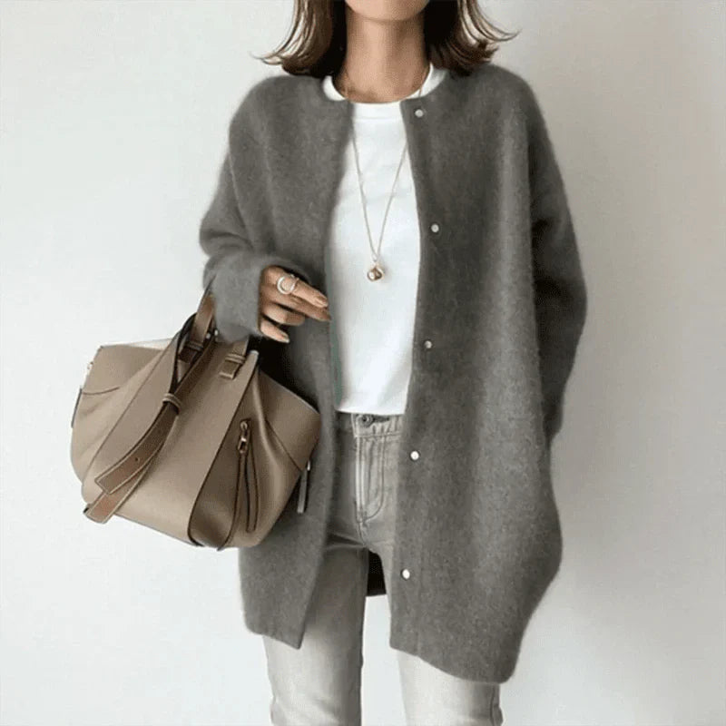 Wool Cardigan - Ribbed Cuffs And Warm Layering Ease