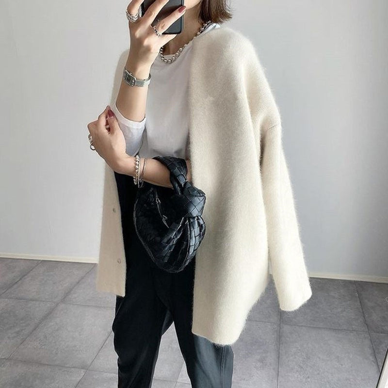Wool Cardigan - Ribbed Cuffs And Warm Layering Ease