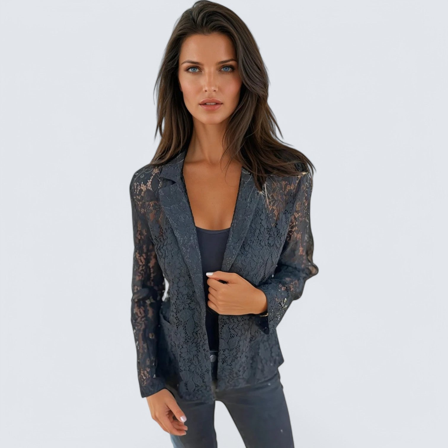 Blazer – Lace Trim & Tailored Fit For Shaped Waist