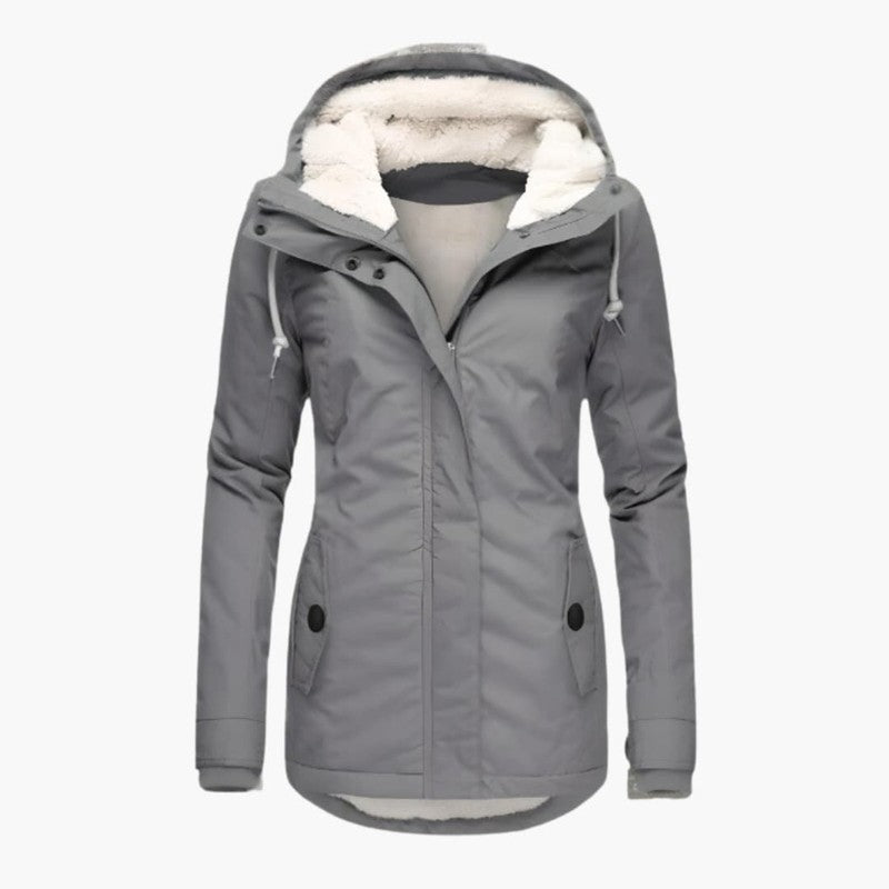 Coat - Polyester-Blend Long Waterproof Cut & Warm Lined