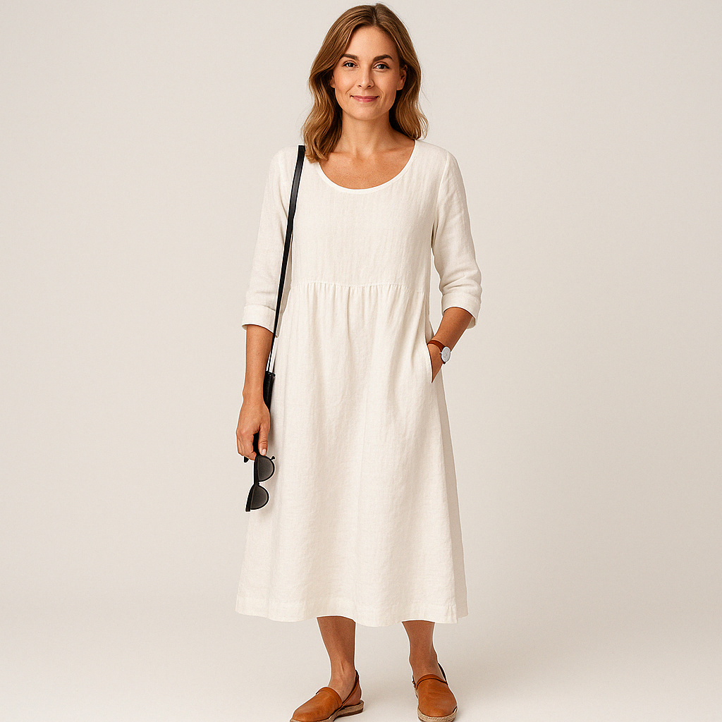 Dress - Cotton-Linen Blend Loose Cut & Easy Movement