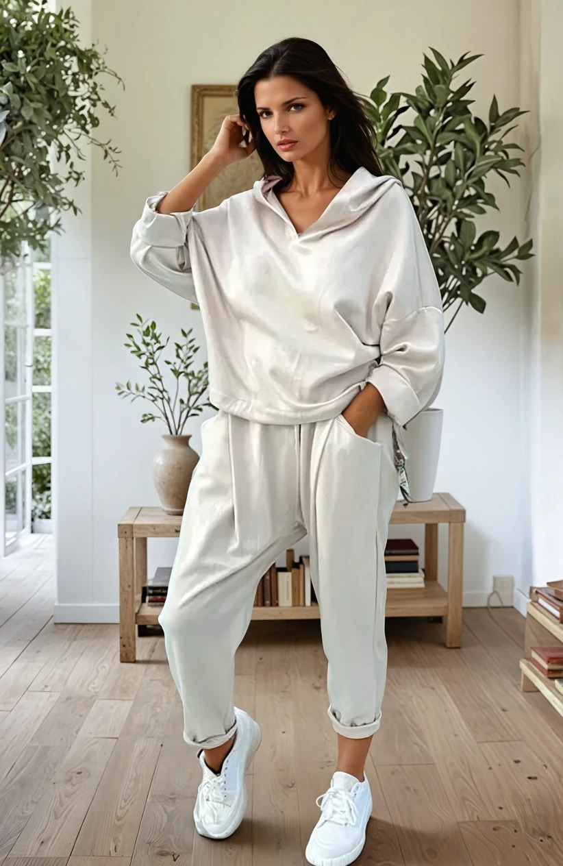 Hoodie Set - Pullover Top And Relaxed Fit Comfort Soft Feel