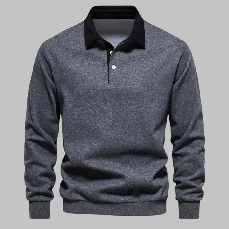 Knit Sweater - Polo Collar And Soft Knit Keeps Neckline Tidy