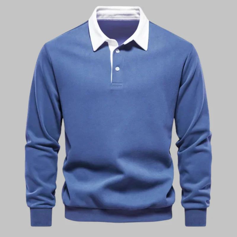 Knit Sweater - Polo Collar And Soft Knit Keeps Neckline Tidy