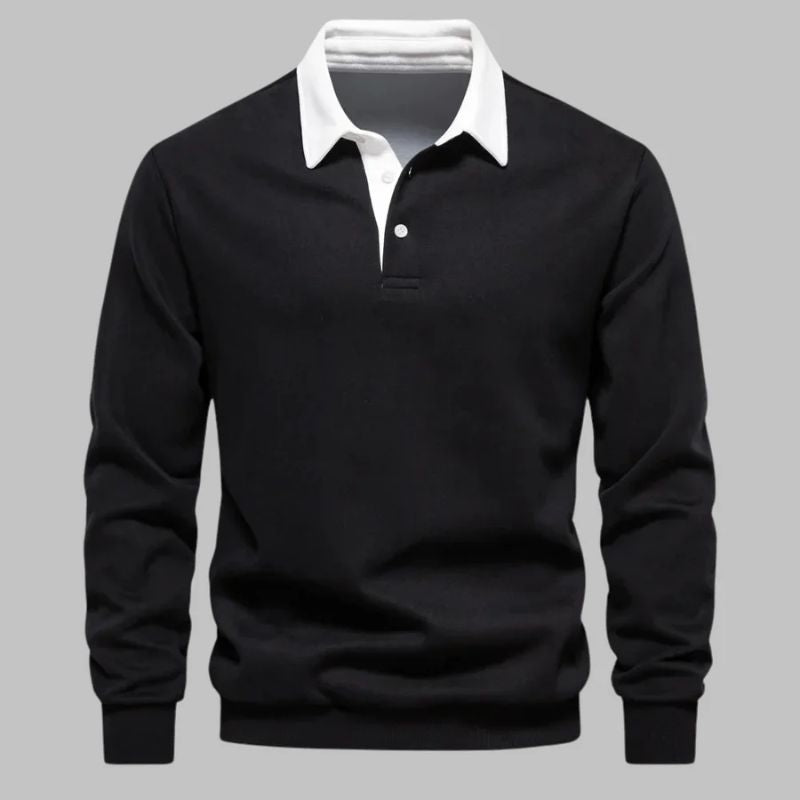 Knit Sweater - Polo Collar And Soft Knit Keeps Neckline Tidy