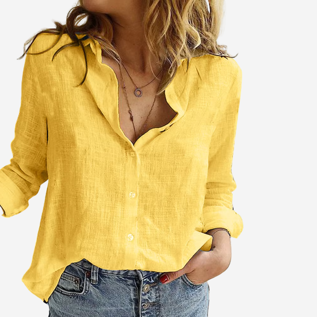 Linen Shirt - Long Sleeve Casual Fit & Breathable Shape