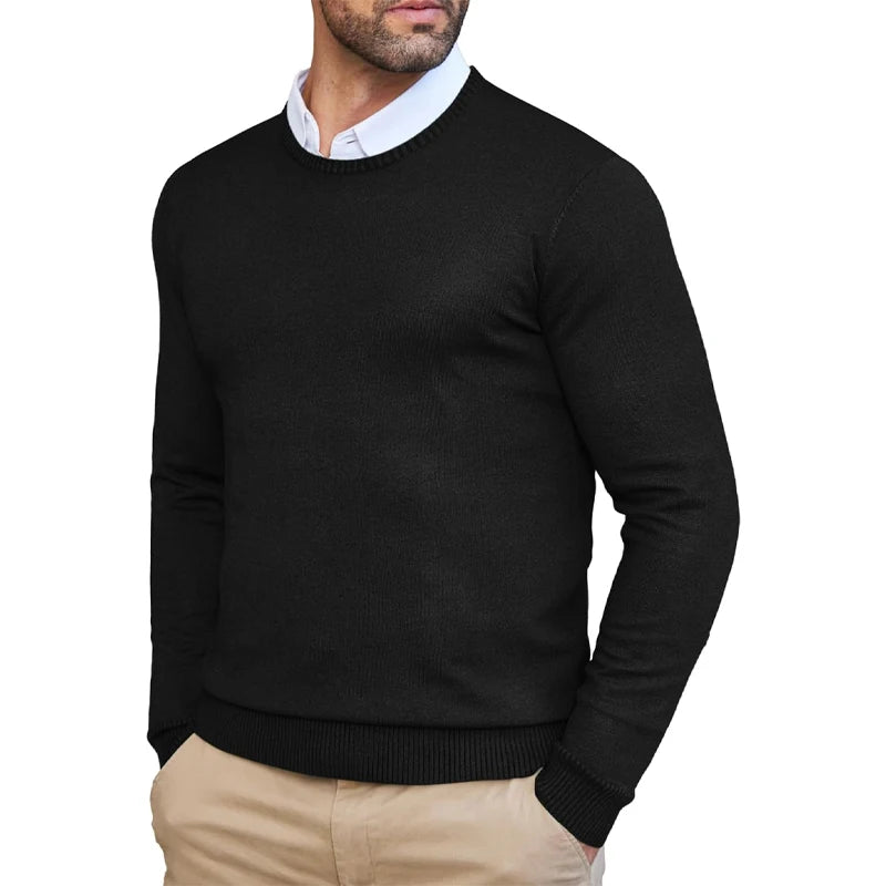 Magneve Hallie - Autumn men's crew neck sweater in slim fit