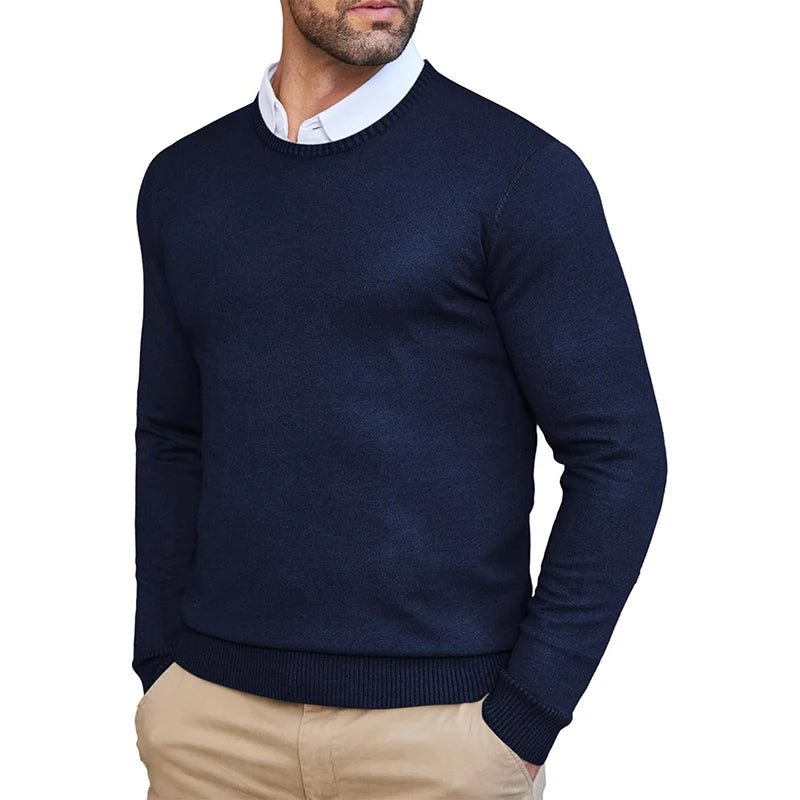 Magneve Hallie - Autumn men's crew neck sweater in slim fit