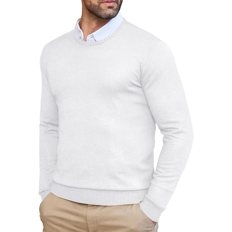 Magneve Hallie - Autumn men's crew neck sweater in slim fit