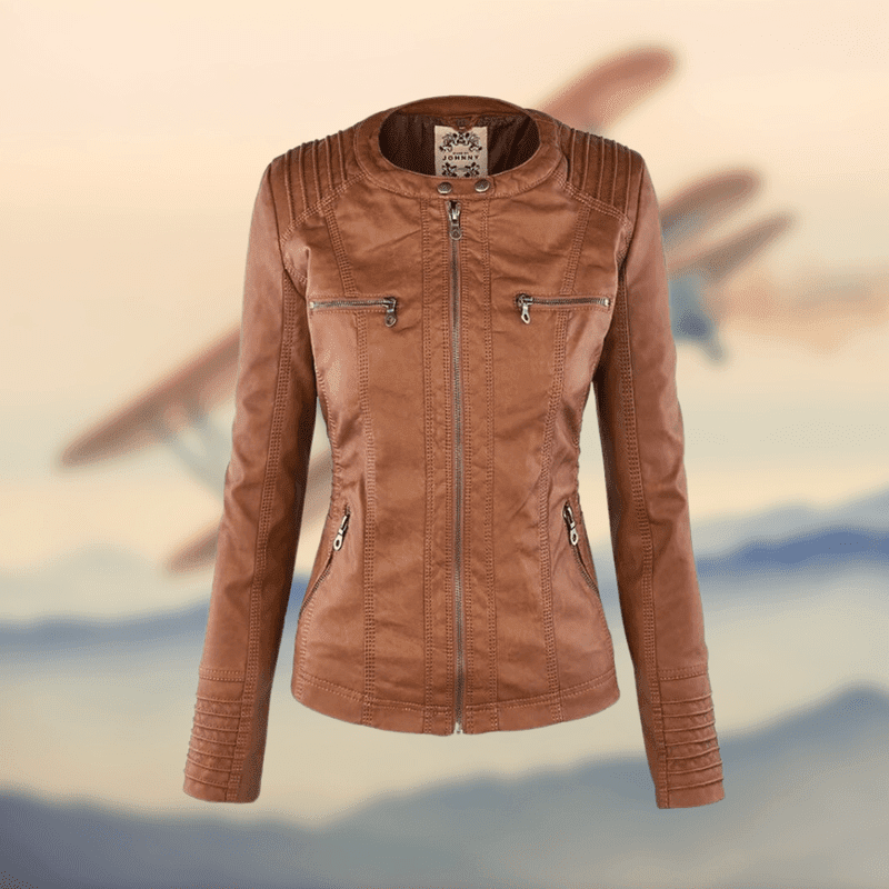 Magneve Kaylee - Stylish Italian leather jacket with hood