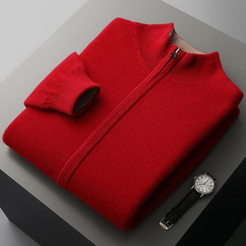 Wool Blend Cardigan - Smooth Finish And Layering Warmth