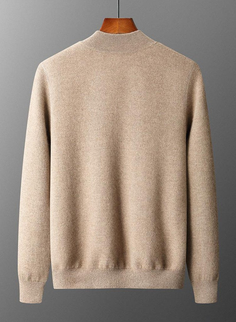 Wool Blend Cardigan - Smooth Finish And Layering Warmth