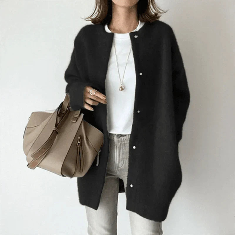 Wool Cardigan - Ribbed Cuffs And Warm Layering Ease