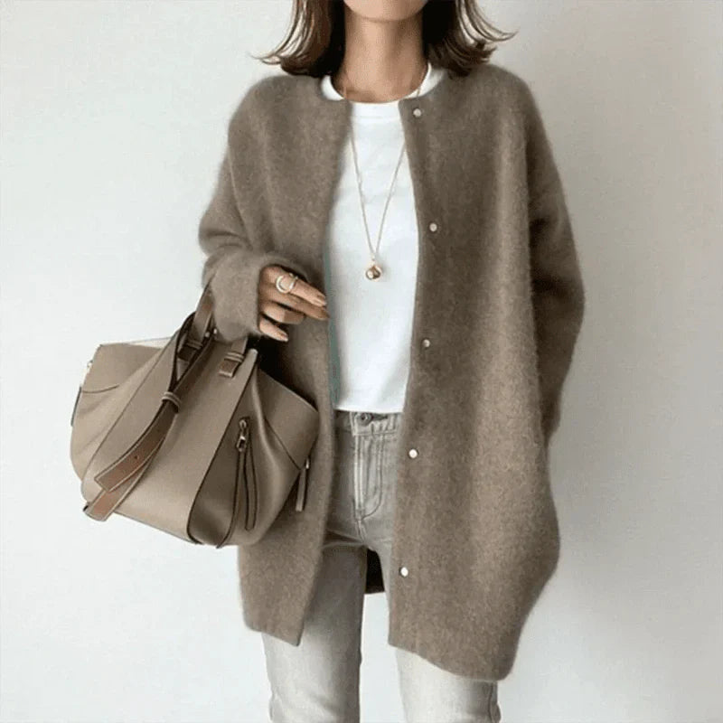 Wool Cardigan - Ribbed Cuffs And Warm Layering Ease