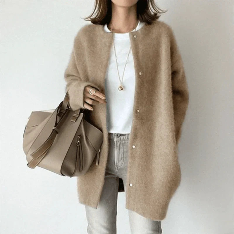 Wool Cardigan - Ribbed Cuffs And Warm Layering Ease